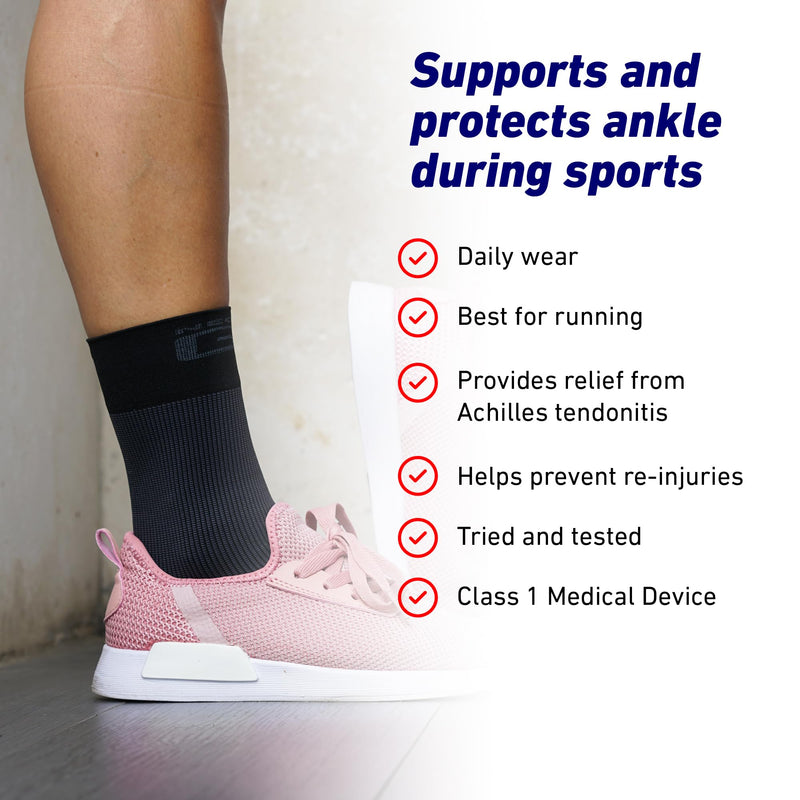 Neo-G Ankle Support Running, Sports, Daily Wear - Ankle Brace, Achilles Tendonitis Support, Sprained Ankle Supports for Weak Ankles and Joint Pain. Multi Zone Ankle Compression - Airflow - L - Black - NewNest Australia
