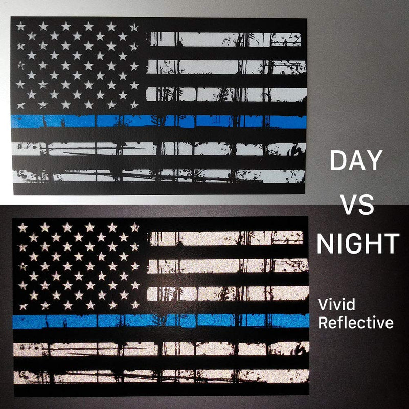 Creatrill Reflective Tattered Thin Blue Line Decal Matte Black – 3 Packs 3x5 in. American USA Flag Decal Stickers for Cars, Trucks, Hard Hat, Support Police and Law Enforcement Officers 3-blueline - NewNest Australia