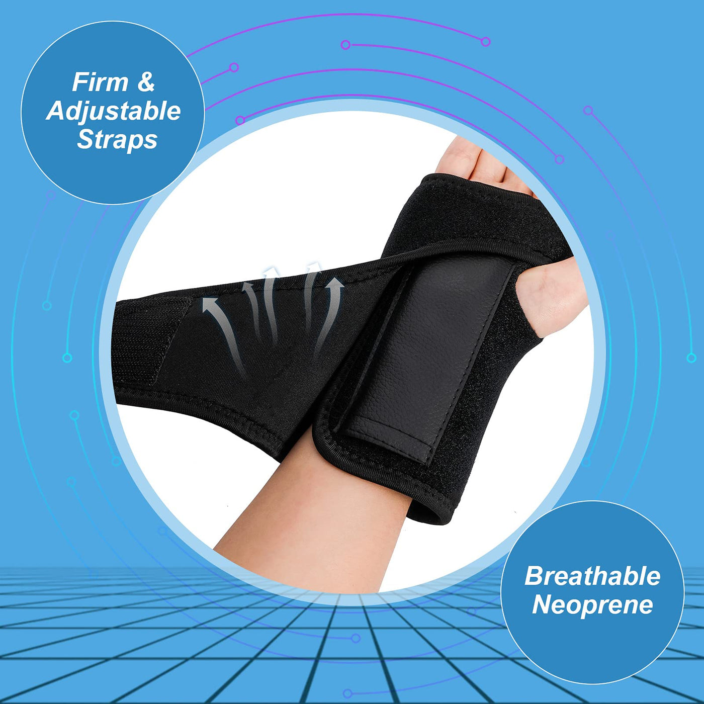 Wrist Support Brace, Adjustable Breathable Wrist Strap Reversible