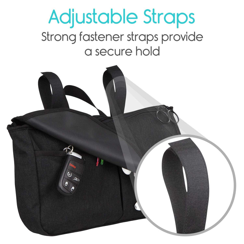 Vive Wheelchair Accessories Bag - Side Arm Rest Pouch for Rollator, Walkers, Power Wheel Chairs, Scooters - Storage Organizer for Elderly, Seniors, Adults - Lightweight, Heavy Duty - NewNest Australia