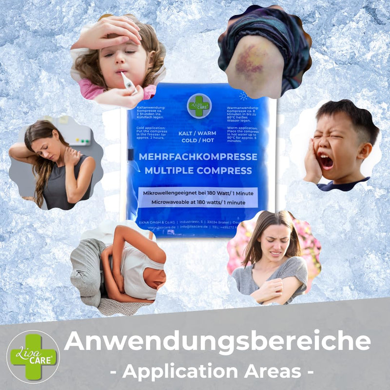 Lisacare Cold Warm Compress Large - 5 X Cooling Pads Large 29 X 12 Cm - Cool Pack - Children'S Cooling Pads Gel - Instant Cooling Pack For Insect Bites, Bruises & Other Injuries (Large) - NewNest Australia
