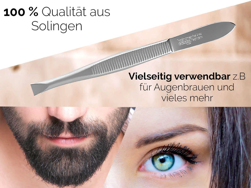 Solingen Professional Tweezers Set, Hair Plucking Tweezers, 2 Pieces, Straight, Oblique, Precise, Made In Germany, Solinger Eyebrow Tweezers Made Of Stainless Steel - NewNest Australia