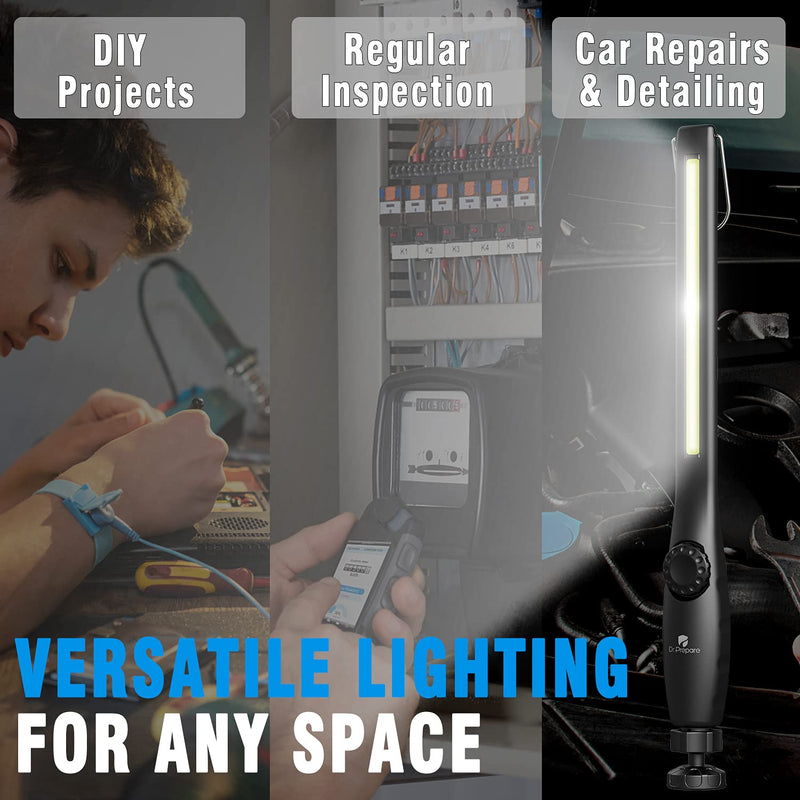 Dr. Prepare LED Work Light, 700 Lumens Rechargeable Work Light 3200mAh, Cordless Portable Magnetic COB LED Work Light, Inspection Light for Car Repair, Home, Garage, Emergency - NewNest Australia