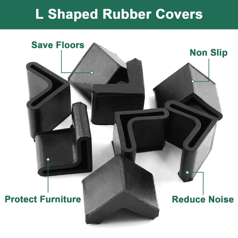 Bivethoi 20 PCS 1 Inch / 25mm Rubber Caps Angle Iron End Caps, L Shaped Rubber Covers Furniture Angle Iron Foot Pads, Shelf Feet Pad Rubber Bed Frame Cover Rack Floor Protector for Shelves (Black) 1 x 1 Inch / 25mm x 25mm - NewNest Australia