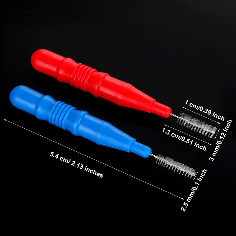 100 Pieces Braces Dental Brush Flosser for Cleaner Interdental Brush Toothpick Dental Tooth Flossing Head Oral Dental Hygiene Toothpick Cleaners Cleaning Tool Red and Blue - NewNest Australia