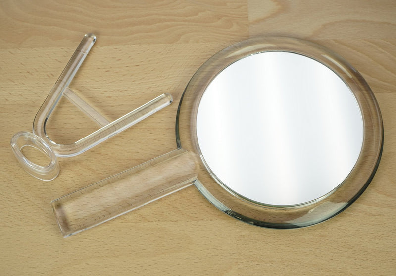Fantasia Hand and Standing Mirror with Handle: Elegant Travel Mirror with Removable Stand – Double-Sided, Normal and 10x Magnification, Length: 26 cm, Hand Mirror with Handle - NewNest Australia