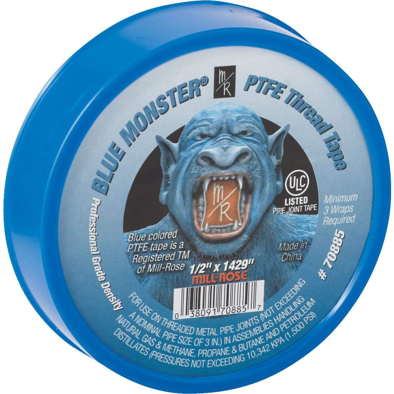 Mill-Rose 70885 Blue Monster PTFE Pipe Thread Sealant Tape, 1/2-Inch x 1429-Inches, Blue - NewNest Australia