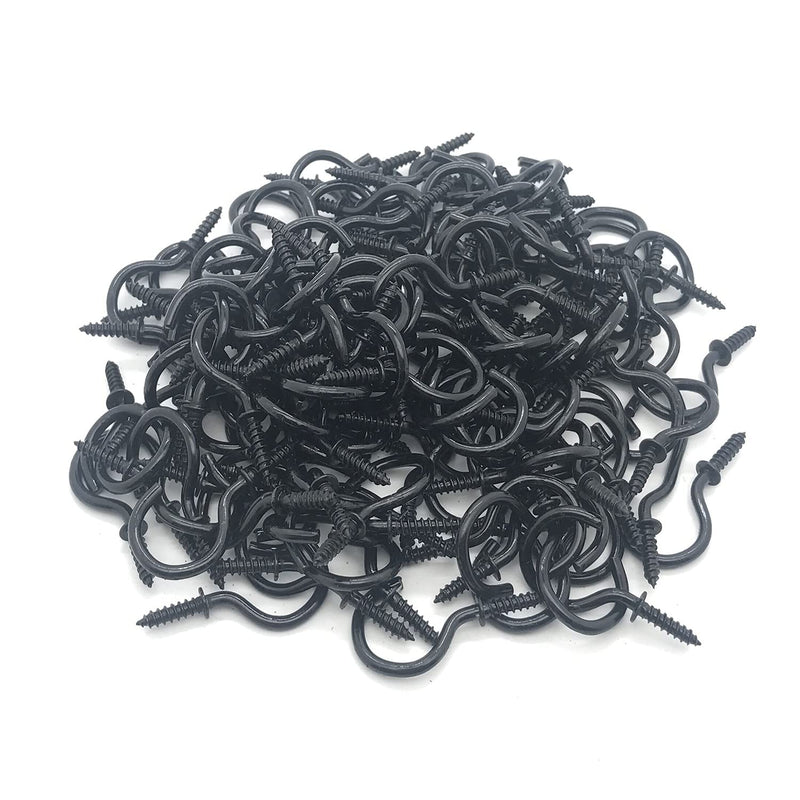 120 Pcs 1 Inch Screw-in Hooks Nickel Plated Metal Cup Hooks, Ceiling Hooks Black - NewNest Australia
