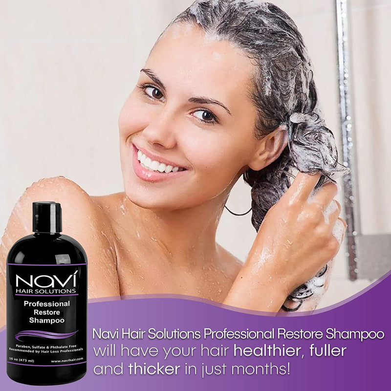 Navi Professional Strength Hair Loss Shampoo for Hair Growth, DHT Blocker Shampoo for Thinning Hair, Paraben Sulfate Free Blend w Biotin Keratin and Vitamin E, Hair Regrowth for Men and Women, 16 oz - NewNest Australia