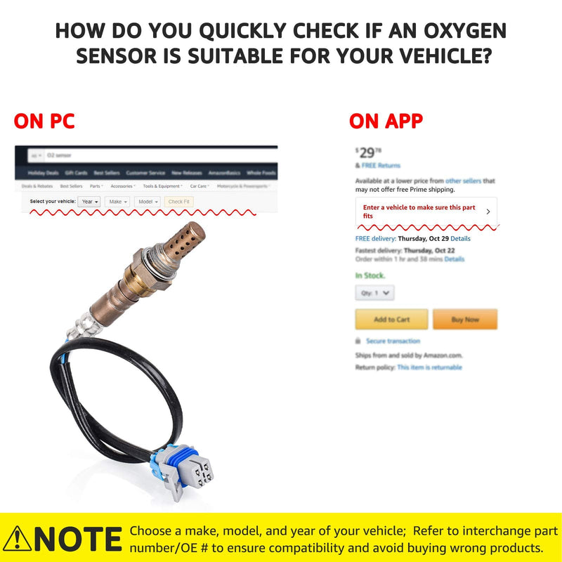 Nifeida 234-4407 Oxygen O2 Sensor 2 Downstream Compatible with 02-07 Chevy Express Silverado Tahoe GMC Savana Sierra Yukon & 03-06 Hummer H2 Cadillac Escalade - NewNest Australia