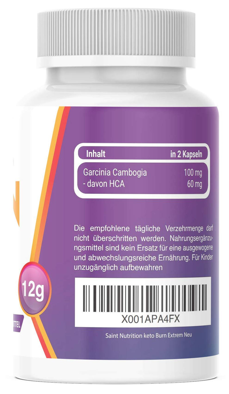 Saint Nutrition Keto Burn V2 Extrem, Fast & Finally, 2 Capsules For The Day, Women And Men With Superfruit Garcinia Cambogia, Appetite Suppressant & Metabolism Products From Germany - NewNest Australia