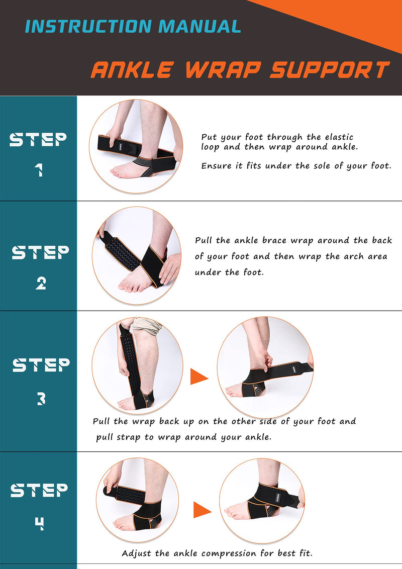 2 Pack Adjustable Ankle Brace for Women and Men-Ankle Support Brace for Sprained Ankle,Plantar Fasciitis,Achilles Tendon-Compression Ankle Wrap for Volleyball,Running,Tennis -Universal Size fits All 2 - NewNest Australia