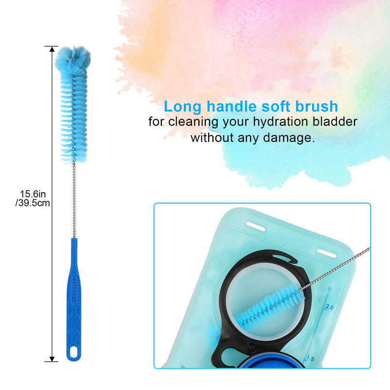 TAGVO Hydration Bladder Cleaning Kit for Universal Water Reservoir, 4 in 1 Cleaner Set-Flexible Long Brush for Hose, Small Brush for Bite Valve, Big Brush for Bladder & Collapsible Hanger for Drying - NewNest Australia