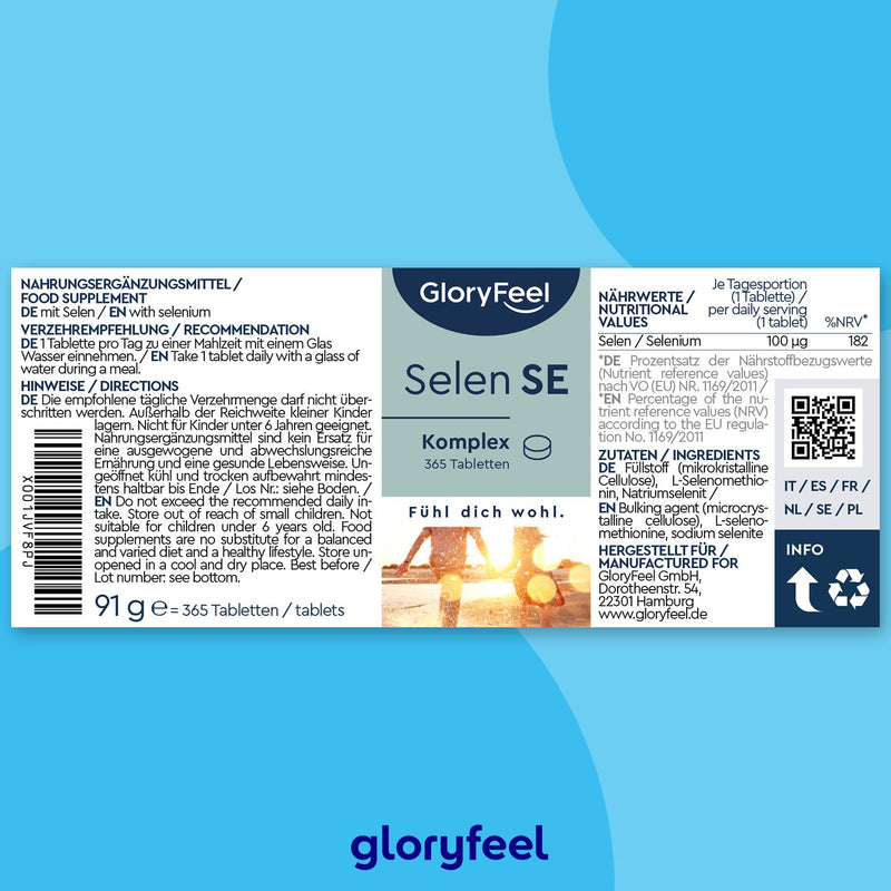 Selenium 365 tablets - premium complex of sodium selenite & selenomethionine - immune and thyroid support* - laboratory tested, 100% vegan and made in Germany without additives - NewNest Australia