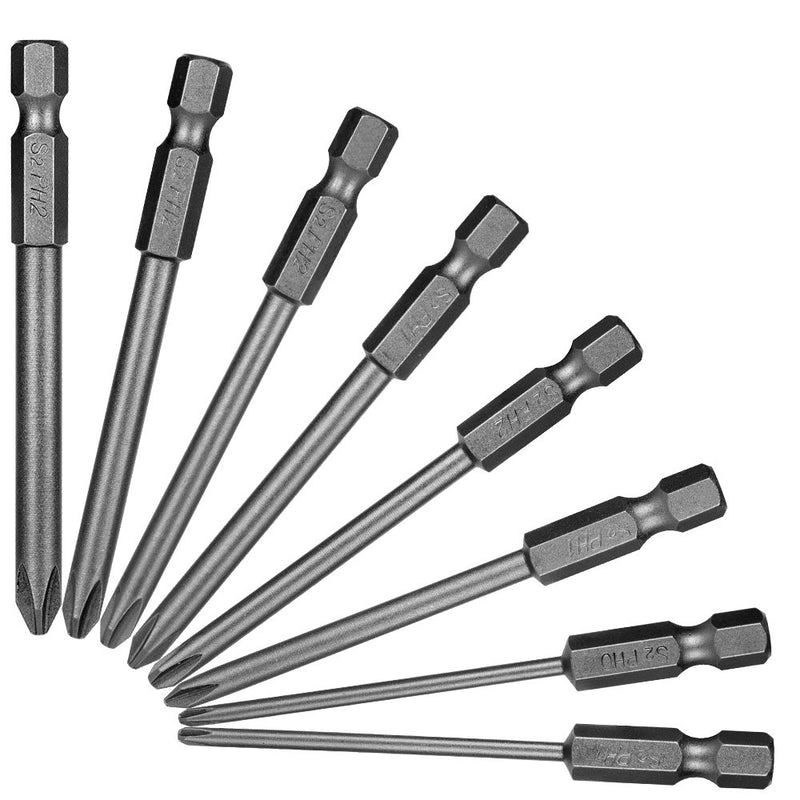 Rocaris 8 Pack 3 Inch Magnetic Long Hex Cross Phillips Screw Head Screwdriver Bits Electric Screwdriver Set - NewNest Australia