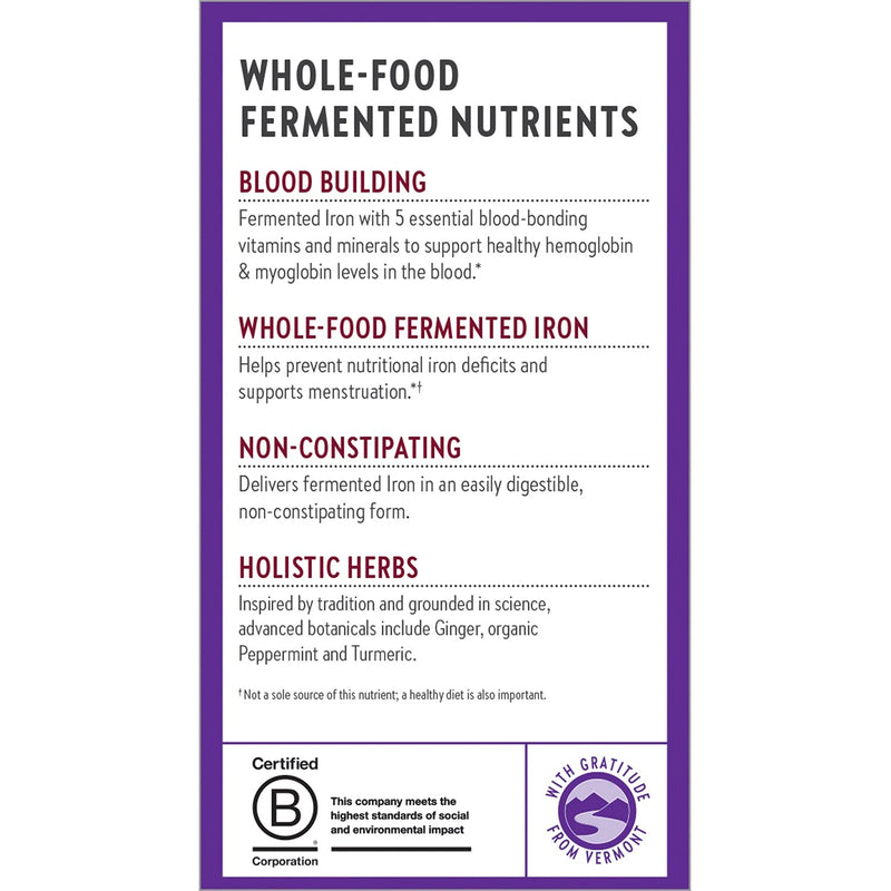 Iron Supplement, New Chapter Fermented Iron Complex with Organic Whole-Food Ingredients + One Daily Non-Constipating Dose- 60ct, 2 Month Supply 60 Count (Pack of 1) - NewNest Australia