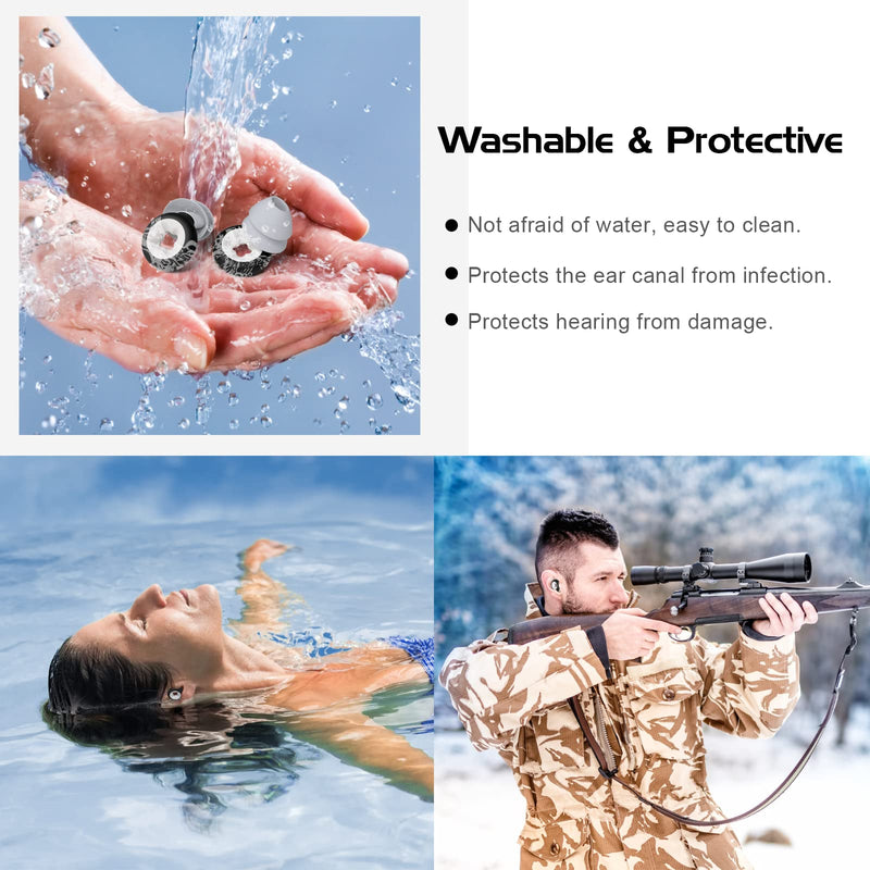 Yaumany Ear Plugs For Sleeping, Hearing Protection Earplugs, 2 Pairs, Reusable And Washable Silicone Ear Plugs For Sleeping, Snoring, Work, Learning, Swimming, Planes, Snr 33 Db, Black/Blue - NewNest Australia