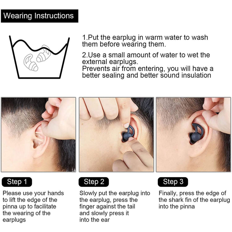 Silicone Earplugs, Noise Canceling Earplugs, Noise Reduction Earplugs, Reusable Silicone Ear Protection, Ear Plugs 40 Db For Noise Reduction For Travel, Sleeping, Reading, Swimming - NewNest Australia