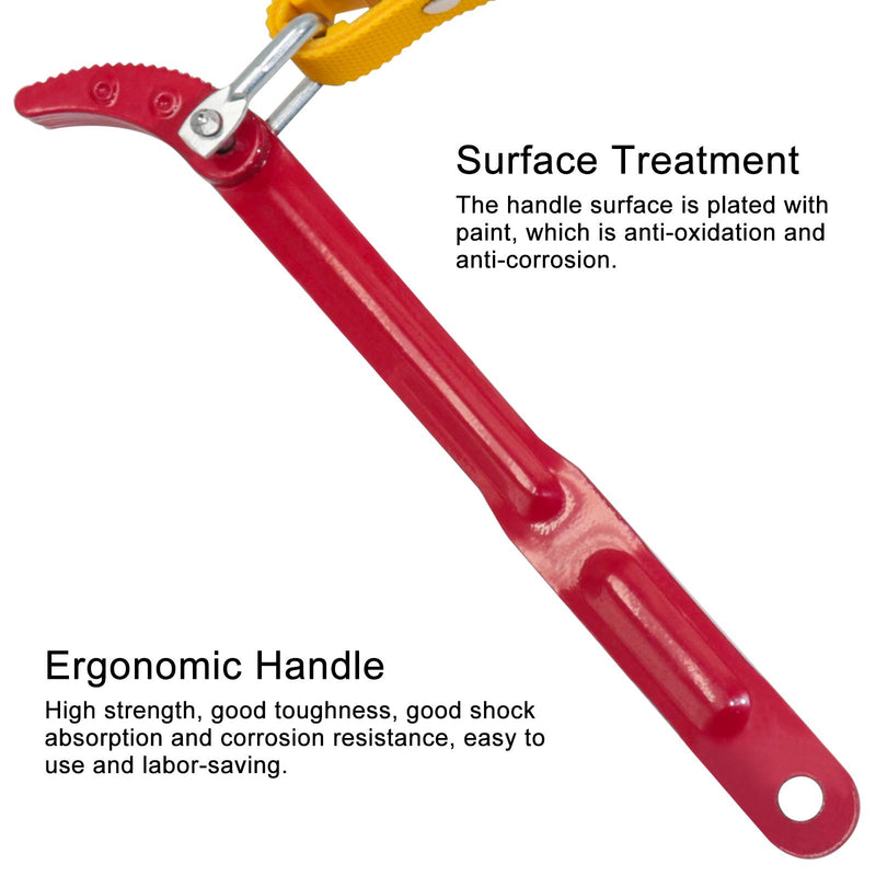 boeray 6.3" (160mm) Capacity Multi-Purpose Belt Strap Wrench,23" (585mm) Length Adjustable Strap and 12" (300mm) Steel Handle Yellow - NewNest Australia