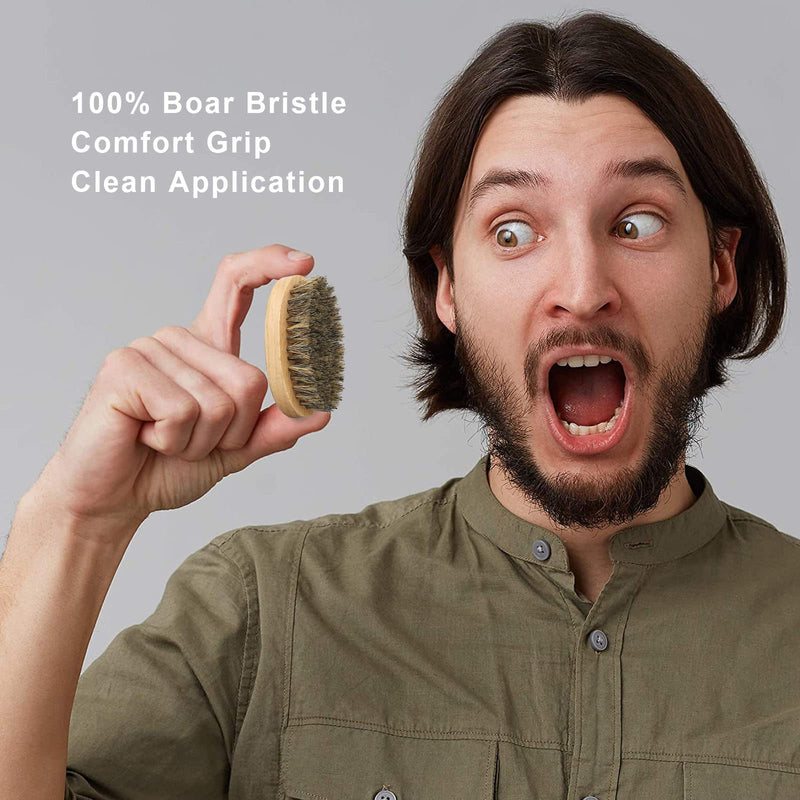 Beard brush with storage bag, 100% boar bristle brush for daily beard care, beard brush for men travel - NewNest Australia