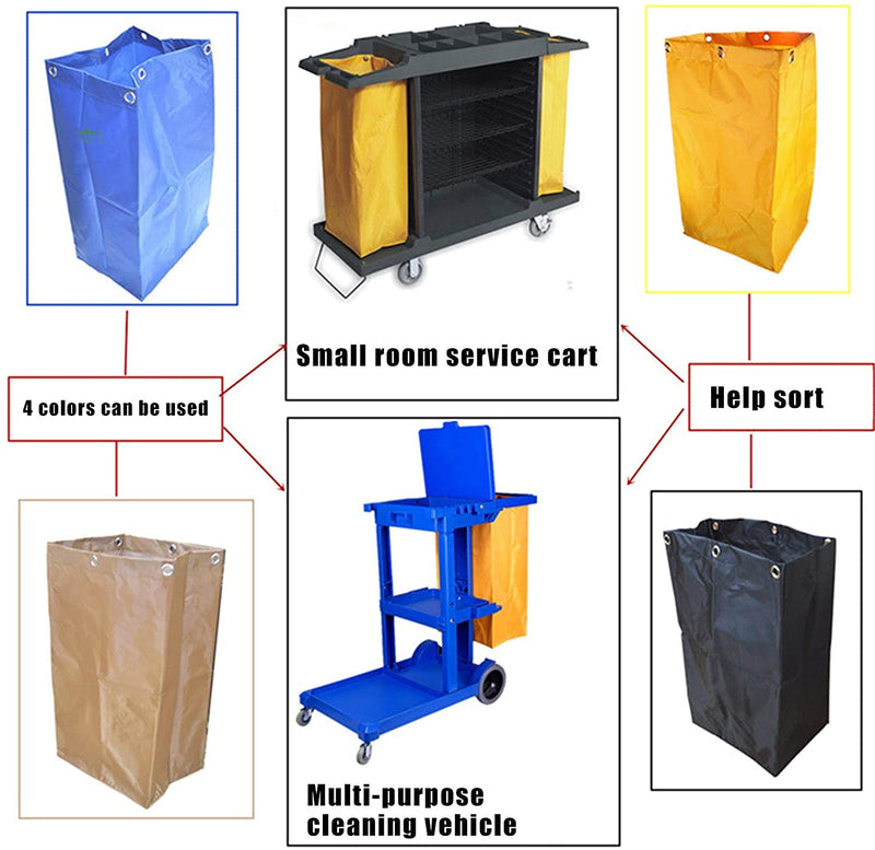 HYFT-HOME Replacement Janitorial Cart Bag,Waterproof High Capacity Thickened Housekeeping Commercial Janitorial Cleaning Cart Bag(16 x 11 x 27inches) (Black), One Size Black - NewNest Australia