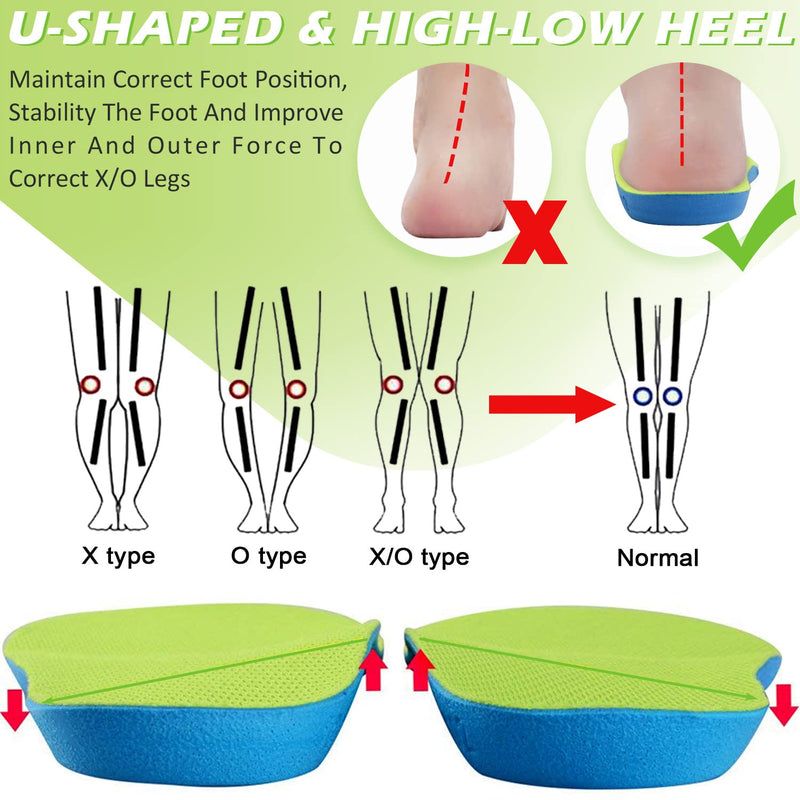 Ailaka Kids Orthotic Athletic Elastic Shock Absorbing Insoles, Comfortable Arch Support Gel Cushion Sports Inserts for Children, Green, Junior UK 1.5-3.5 / EU 33-37 1.5/3.5 UK - NewNest Australia