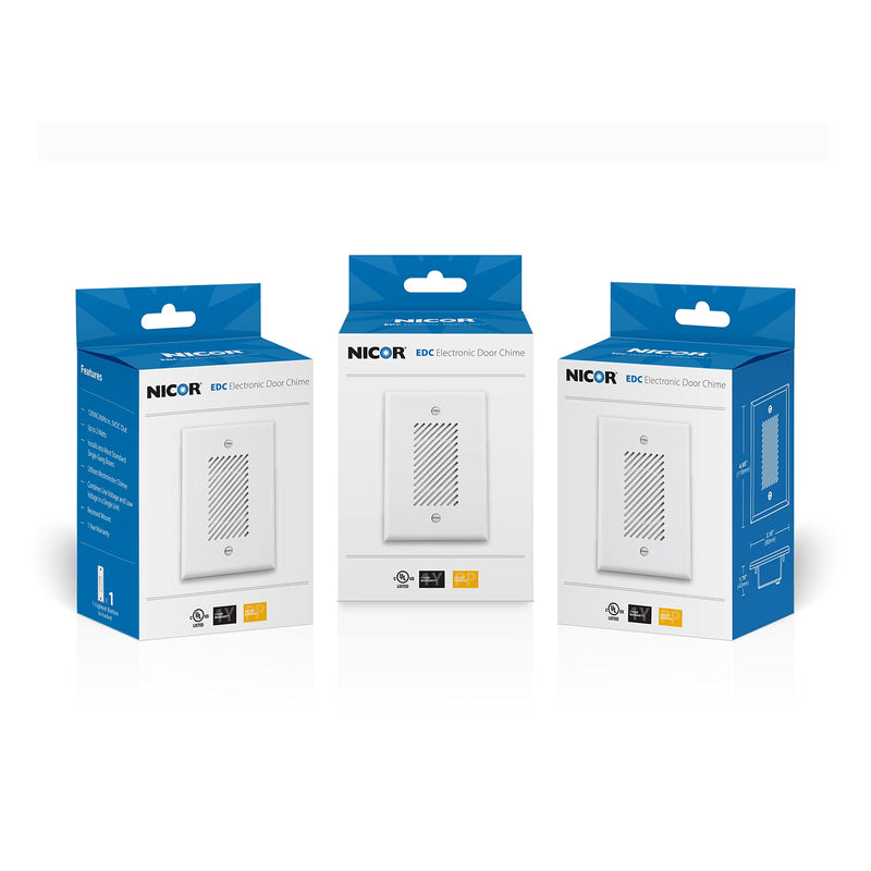 NICOR EDC1120WH1 EDC Electronic Door Chime Kit, White - NewNest Australia