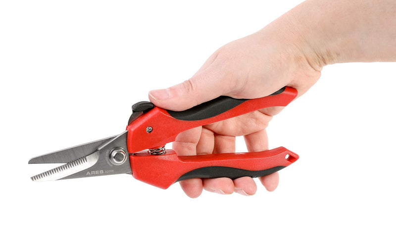 ARES 32005 - 7 1/2-Inch Multi-Purpose Shears - Finely Serrated High Carbon Stainless Steel Blades - Cuts Wire, Insulation, Soft Cable and More - NewNest Australia