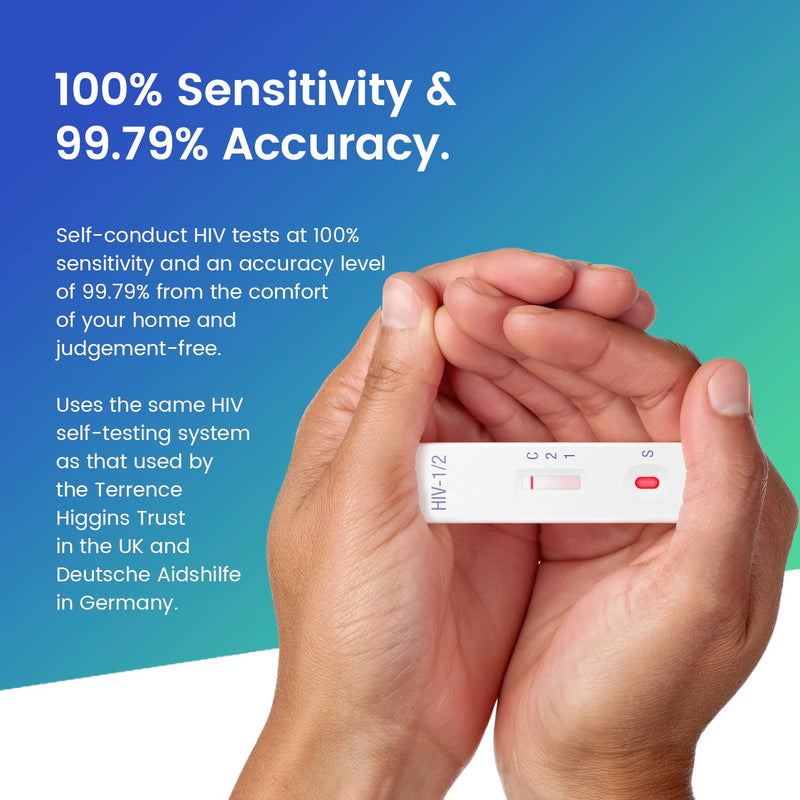 2 x Professional HIV test for home | HIV-1 & HIV-2 rapid test | 100% sensitivity level | 99.79% accuracy level | Test the blood for antibodies to HIV - NewNest Australia