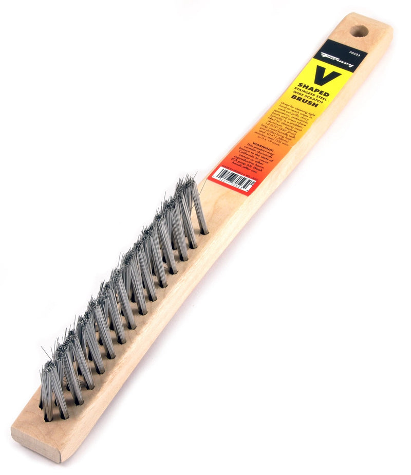 Forney 70523 V-Groove Stainless Steel Wire Brush, with Wood Handle, 13-3/4-Inch-by-.014-Inch - NewNest Australia