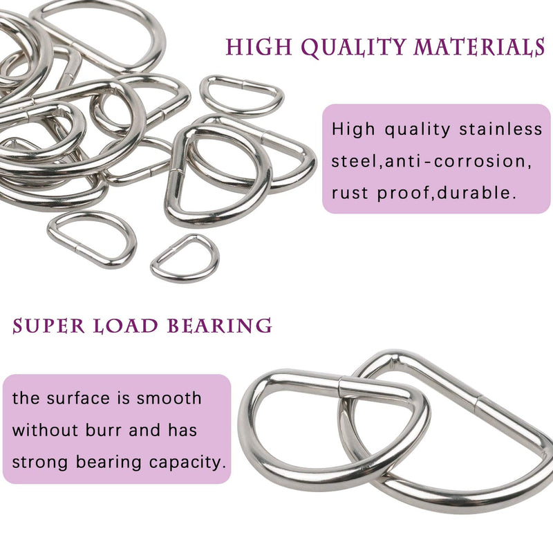 D Rings for Sewing, Metal D Ring - Set of 90 - NewNest Australia