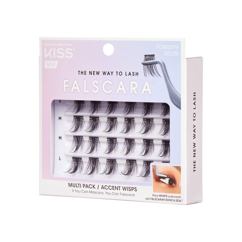 KISS FALSCARA False Eyelashes WISPS Multipack, Accent, DIY, Ultra Glam, Invisible, Rewearable 3x, Buildable & Customizable, Easy To Apply, Split Lash Tip | 24 Wisps - NewNest Australia