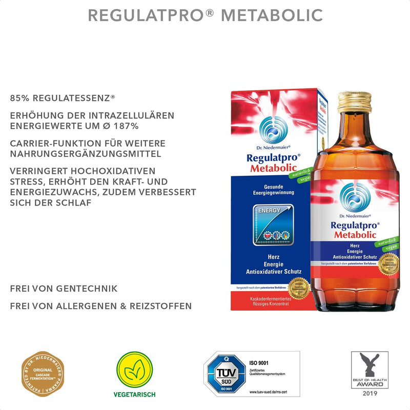Dr. Niedermaier Regulatpro Metabolic I For More Energy And Increased Performance In Sports** I Anti-Oxidative Protection I Contains Magnesium, Manganese, Vitamin B (350Ml) - NewNest Australia