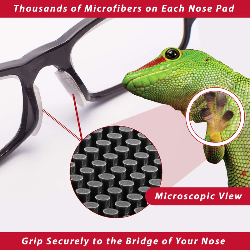 Setex Gecko Grip Ultra-Thin 0.6mm Anti Slip Eyeglass Nose Pads, (5 Black Pair) USA Made, Innovative Microstructured Fibers, 0.6mm x 7mm x 16mm 5 Pair Black Nose Pads - NewNest Australia