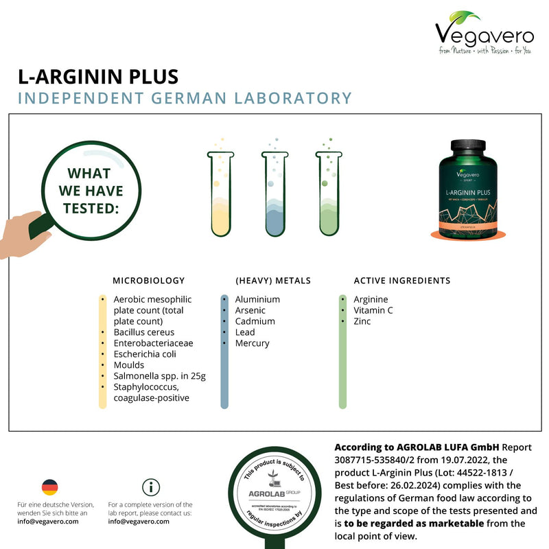 L-Arginine Complex Vegavero® | with Maca, Tribulus Terrestris, Zinc, Cordyceps & Vitamin C | 270 Vegan Capsules | NO Additives, Gelatine or Bulkin Agents - NewNest Australia