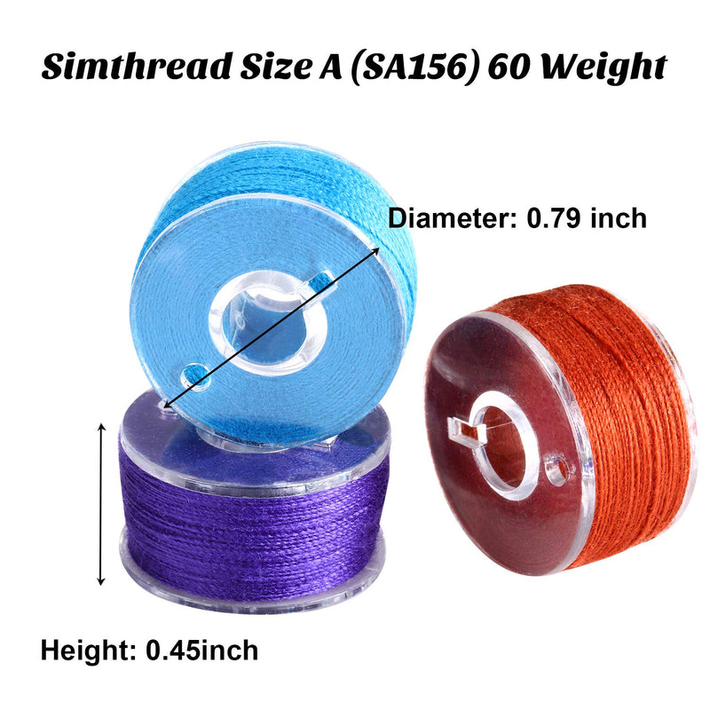 144 Pieces Prewound Bobbins Sewing Thread Bobbins Compatible with Brother/Babylock/Janome/Elna/Singer Embroidery Machine, Size A (24 Colors) - NewNest Australia