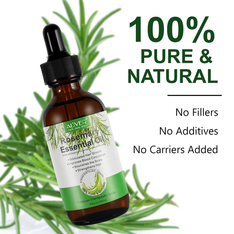 Rosemary Oil Hair Growth, Rosemary Oil Essential Oil For Growth Of Eyebrows And Eyelashes, Stimulates Hair Growth, Strengthens Hair, Nourishes The Scalp, For Women And Men, 60 Ml - NewNest Australia