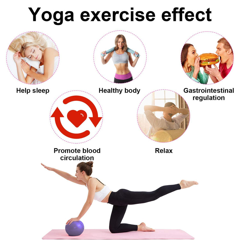 TopBine 2 Pcs Pilates Ball 23cm Small Exercise Ball Stability Ball for Yoga Barre Core Training and Physical Therapy- Comes with Inflatable Straw Pink+Purple - NewNest Australia