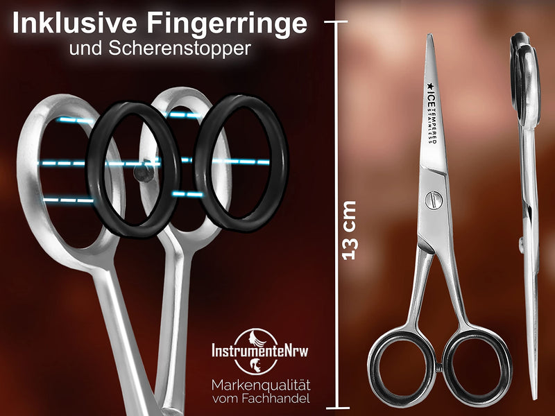 Beard scissors - hair scissors 13 cm with one-sided micro-serration made of stainless steel - NewNest Australia