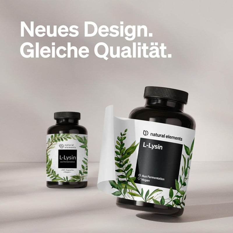 L-Lysine - 365 capsules - 800mg pure L Lysine from 1000mg L-Lysine HCl/day - From plant fermentation - without genetic engineering - vegan, optimally dosed, without unnecessary additives - NewNest Australia