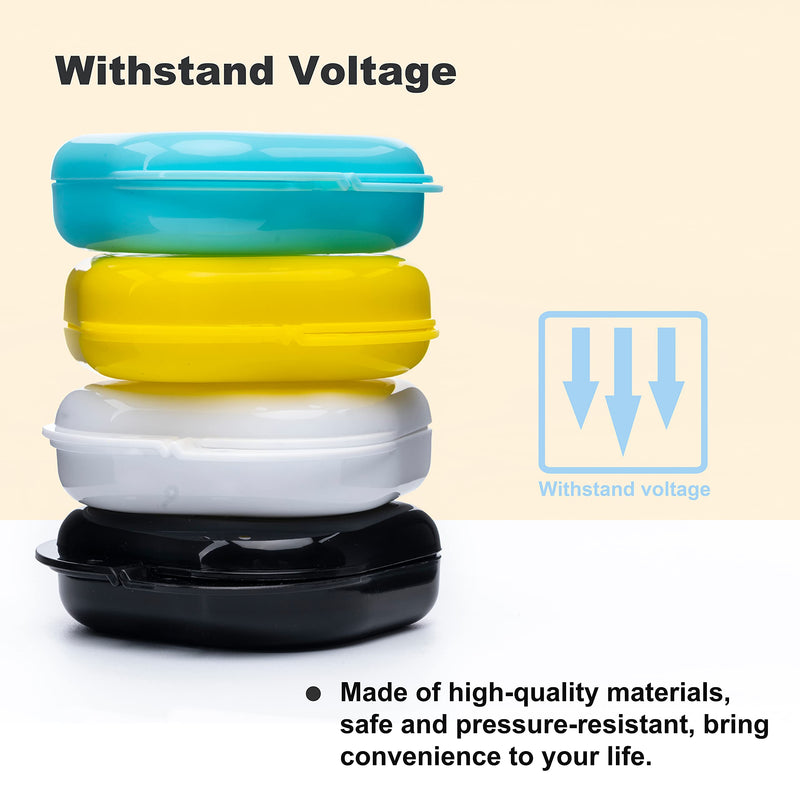Retainer Case with Vent Holes, 6 Pcs Denture Case, Tight Snap Lock Orthodontic Mouth Guard Case， Black, White, Yellow, Light Purple, Pink and Blue, Easy to Use - NewNest Australia