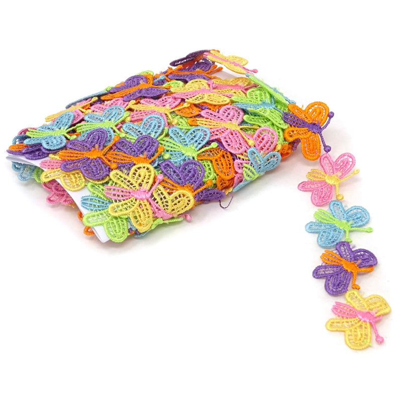 Honbay 5 Yards Decorating Lace Embroidered Trim Ribbons for Sewing or Craft Decoration (Butterfly) Butterfly - NewNest Australia