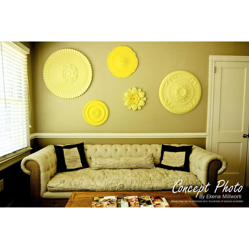 Ekena Millwork CM07AL Small Alexandria Ceiling Medallion, 7 7/8"OD x 3/4"P (Fits Canopies up to 4 5/8"), Factory Primed - NewNest Australia