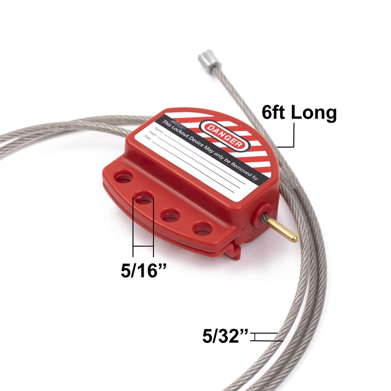 TRADESAFE Lockout Tagout Cable Lock, 6 feet, Adjustable Steel Cable Lock Out, Vinyl Coating, OSHA Compliant, Premium Grade - NewNest Australia