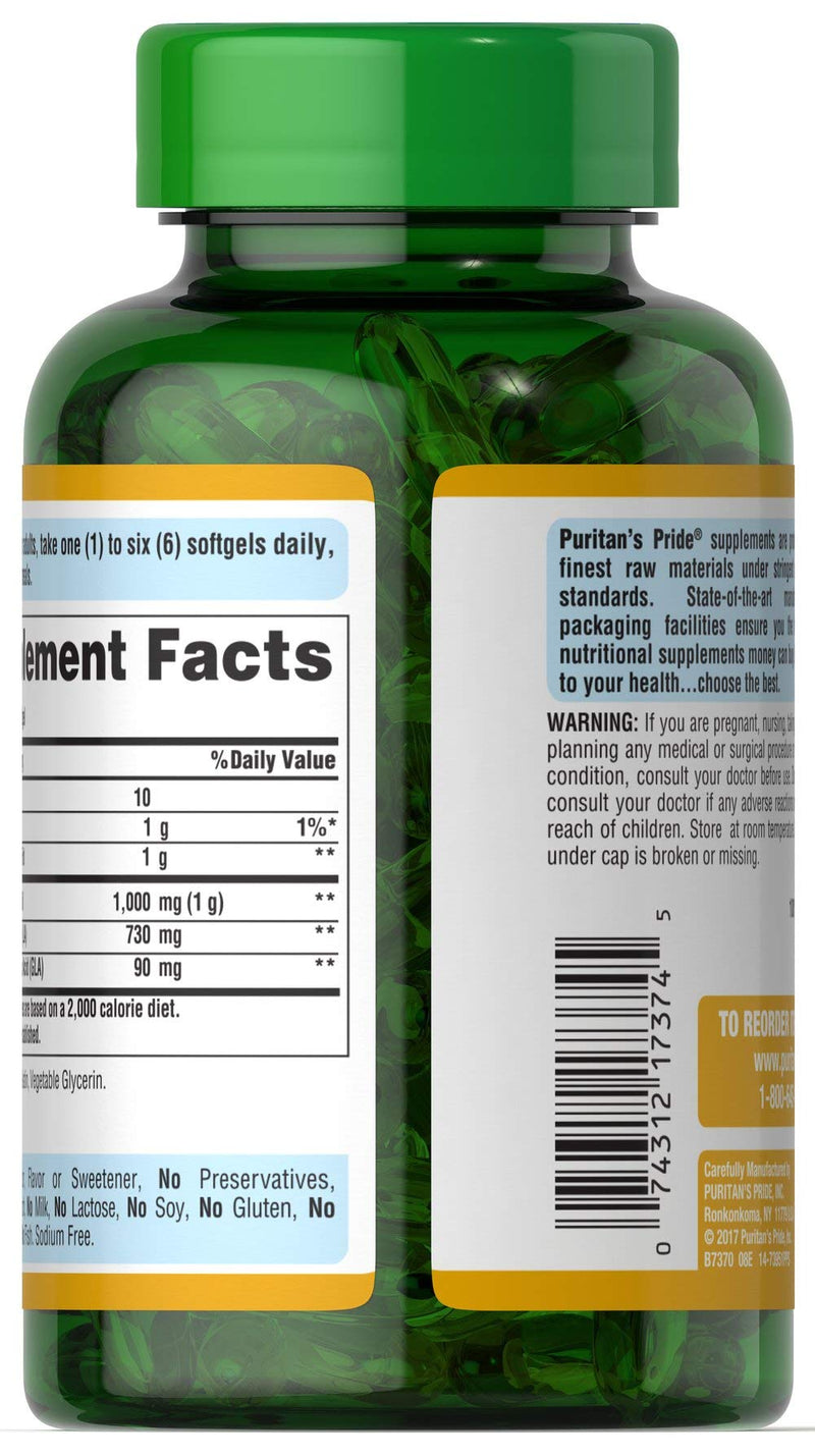 Puritans Pride Evening Primrose Oil 1000 Mg with Gla, 120 Count - NewNest Australia