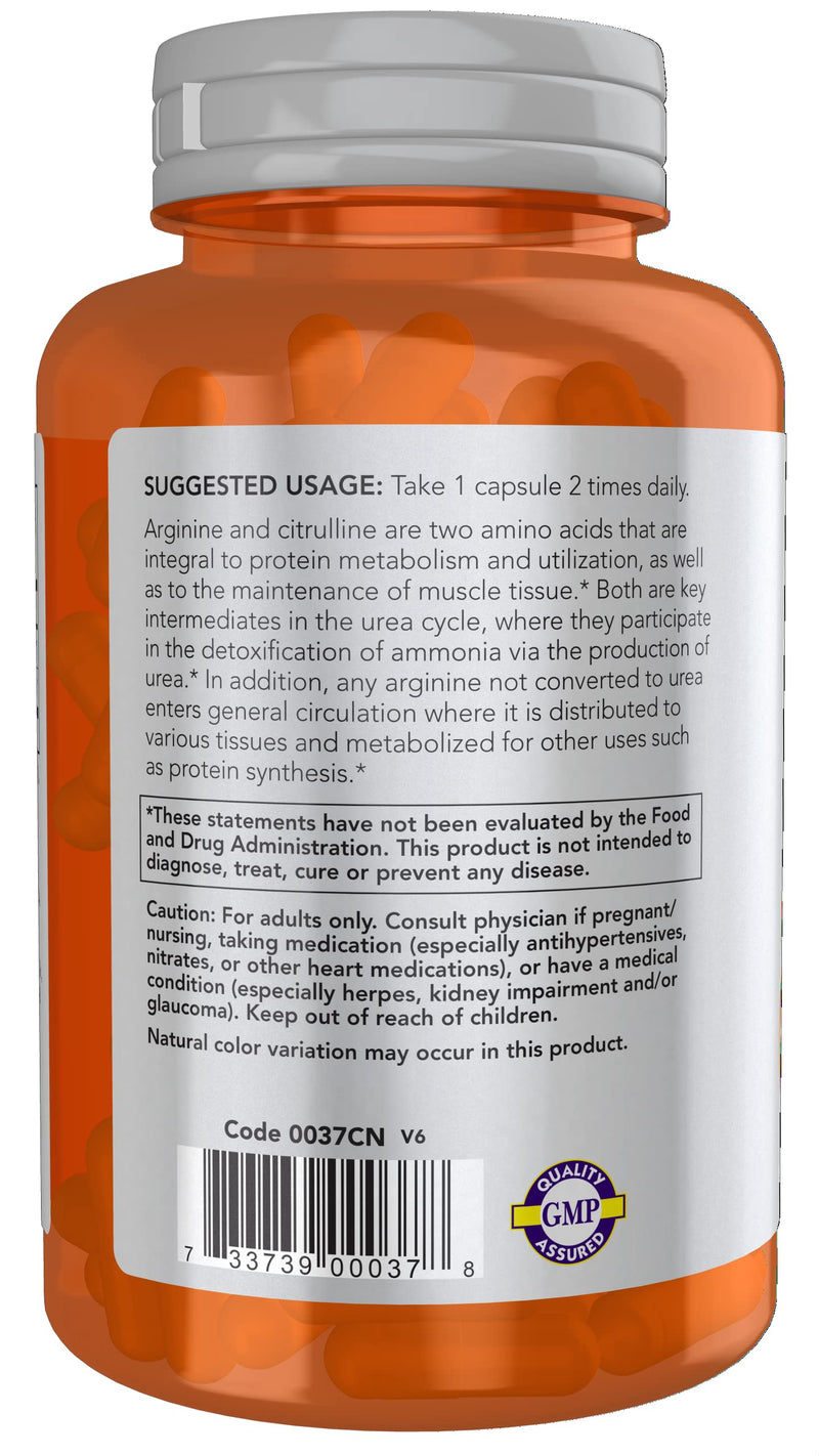 Now Foods Arginine & Citrulline Veg Capsules - NewNest Australia