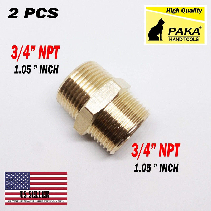 Brass Pipe Hex Nipple 3/4" Male NPT X 3/4" Male NPT Fitting Fuel,Oil,Gas (2 PCS) - NewNest Australia