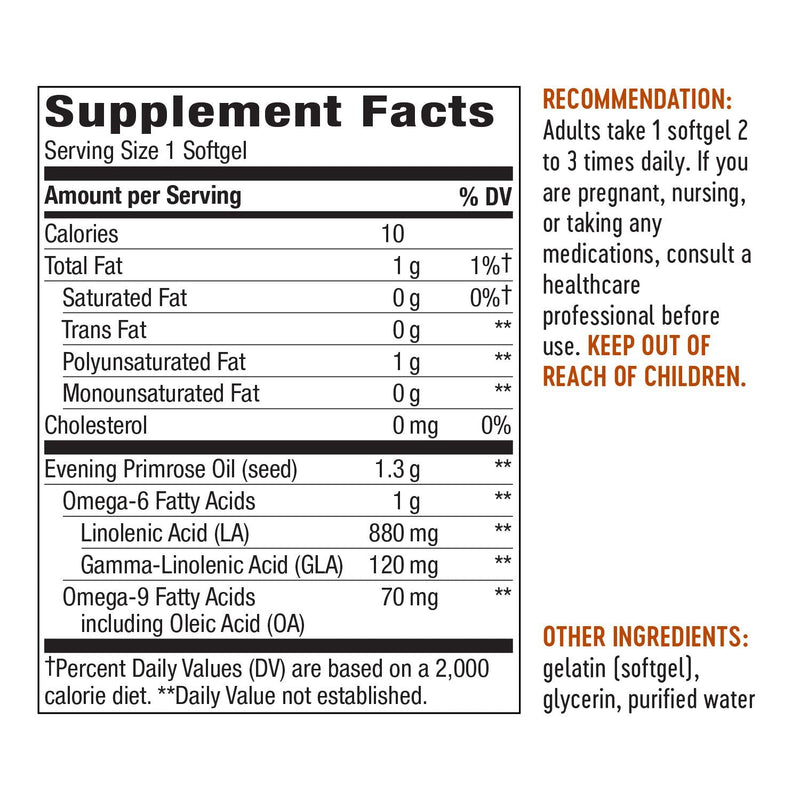 Nature's Way EfaGold® Evening Primrose Max Strength Cold Pressed Oil 1300 mg with 10% GLA, 60 Count 60 Count (Pack of 1) - NewNest Australia