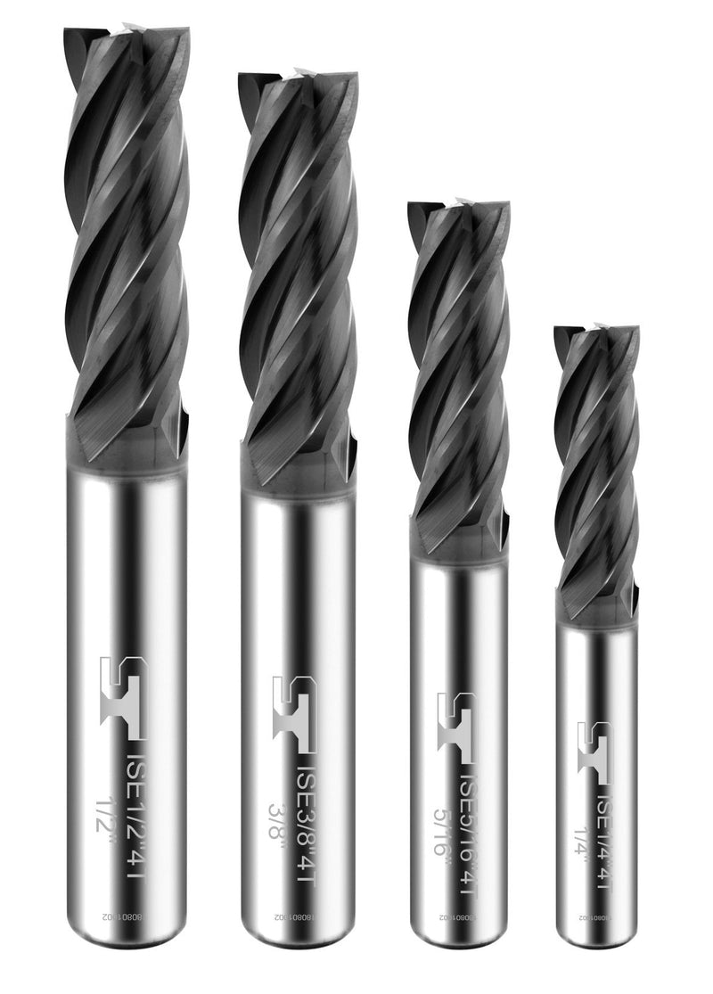 SPEED TIGER ISE Carbide Square End Mill - Micro Grain Carbide End Mill for Alloy Steels/Hardened Steels - 4 Flute - ISE1/8"4T - Made in Taiwan (5 Pieces, 1/8") 5 1/8 in - NewNest Australia