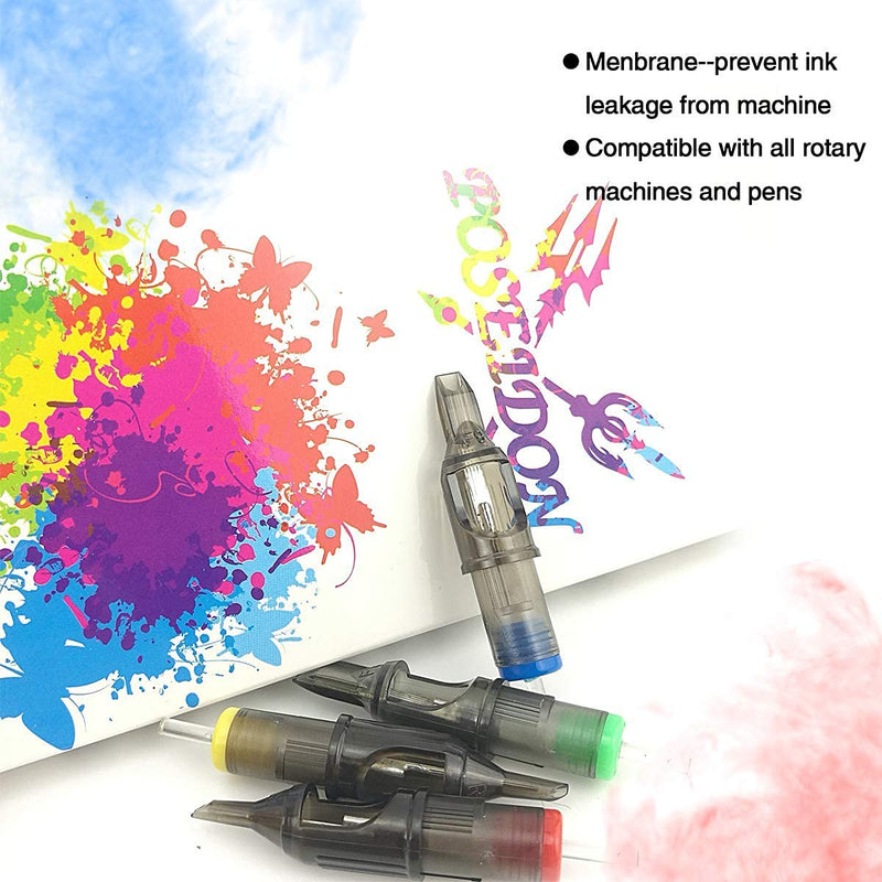 Poseidon Tattoo Cartridge Needles 50Pcs Assorted Mixed Size Round Liner Shader Magnum Curved/Round Mag 5rl 7rl 9rl 5rs 7rs 9rs 15m1 21m1 15cm 21cm Disposable Membrane Tattoo Needles 10 - NewNest Australia